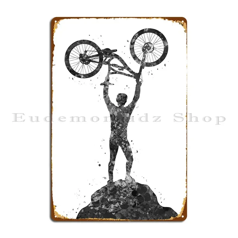 Mountain Biking Europe - لافتة معدنية بتصميم دراجة جبلية للمنحدرات،