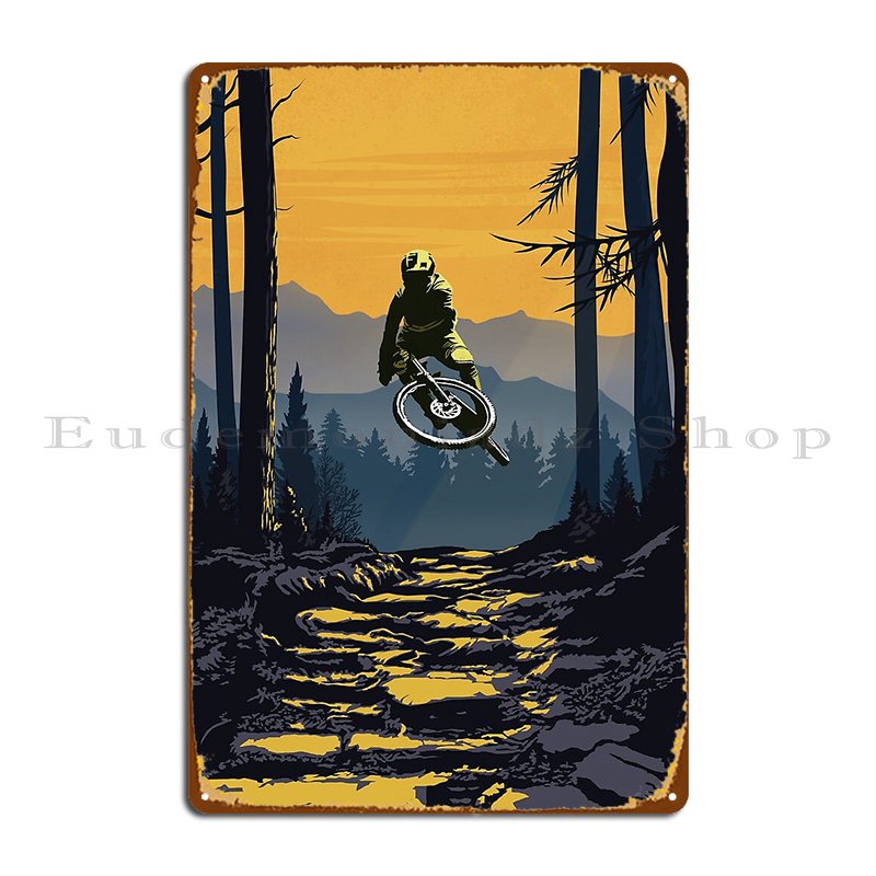 Mountain Biking Europe - علامات معدنية على الطراز العتيق لركوب