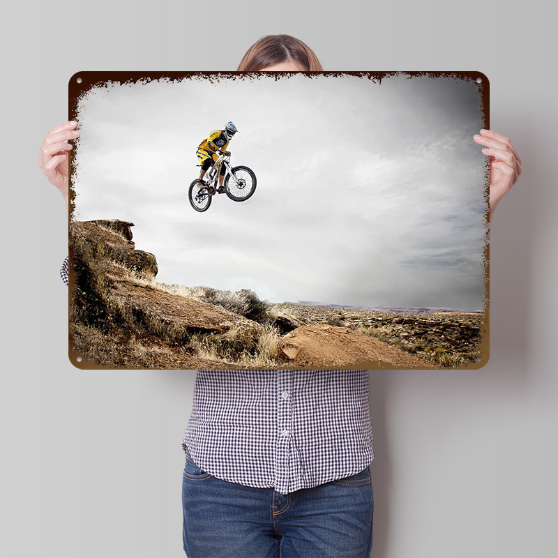 Mountain Biking Europe - لوحة معدنية ثلاثية الأبعاد خفيفة الوزن