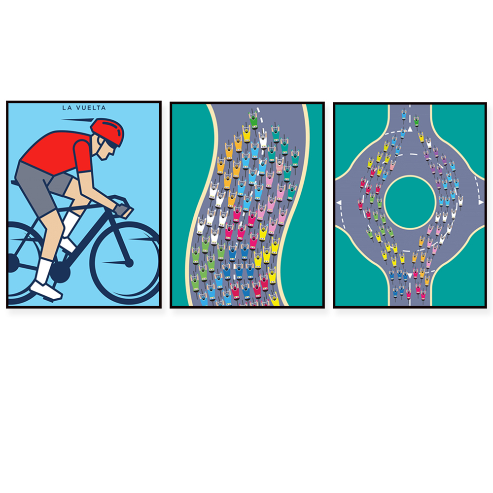 Mountain Biking Europe - لوحة فنية لخريطة طريق سباق الدراجات